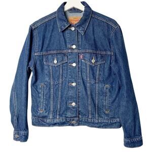 Levi’s denim jacket women's size SMALL cropped trucker medium wash